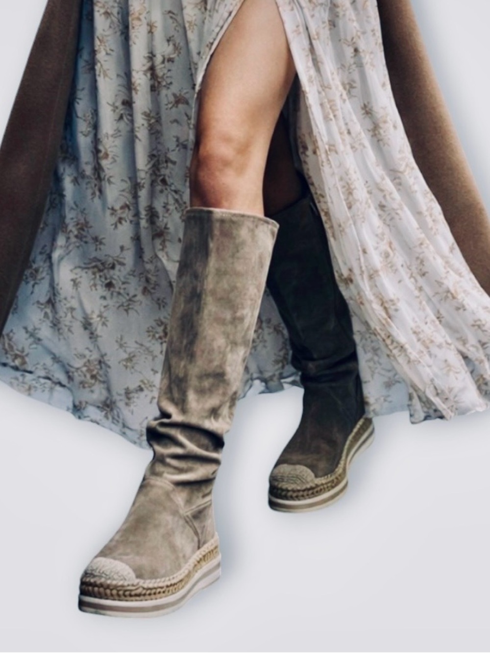 PRADA Rope Trim Boot EU 38 Taupe
Suede Espadrille Platform NEW - Picture 6 of 13